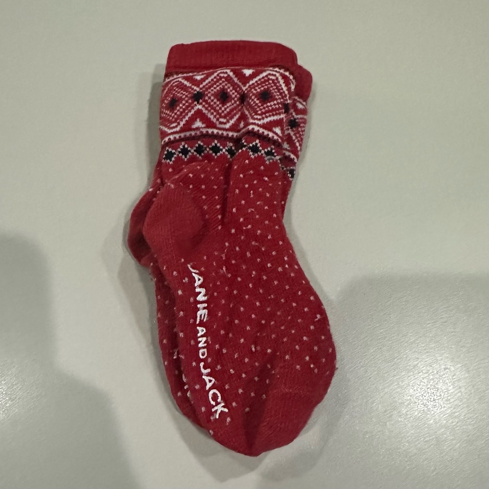 Red Janie and Jack Patterned Socks Size Small